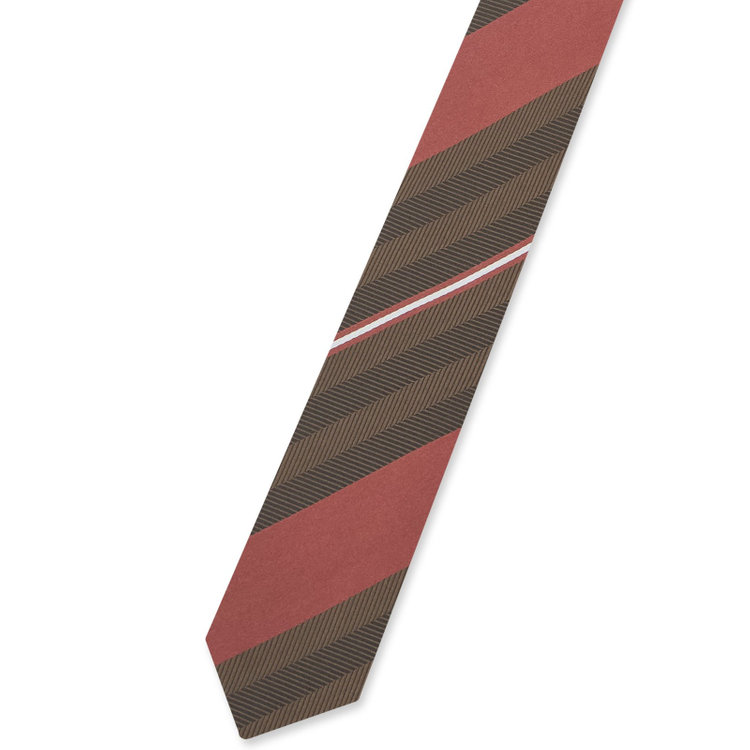 ブラックライン 【BLACK LINE】シルクストライプネクタイ 7.5cm幅/ワイン×ブラウン その他