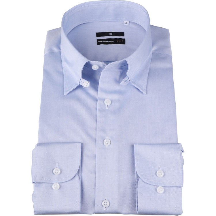 ブラックライン 【BLACK LINE】【形態安定】【ノンアイロン】タブカラードレスワイシャツ/ブルー/NON IRON COTTON 青淡色