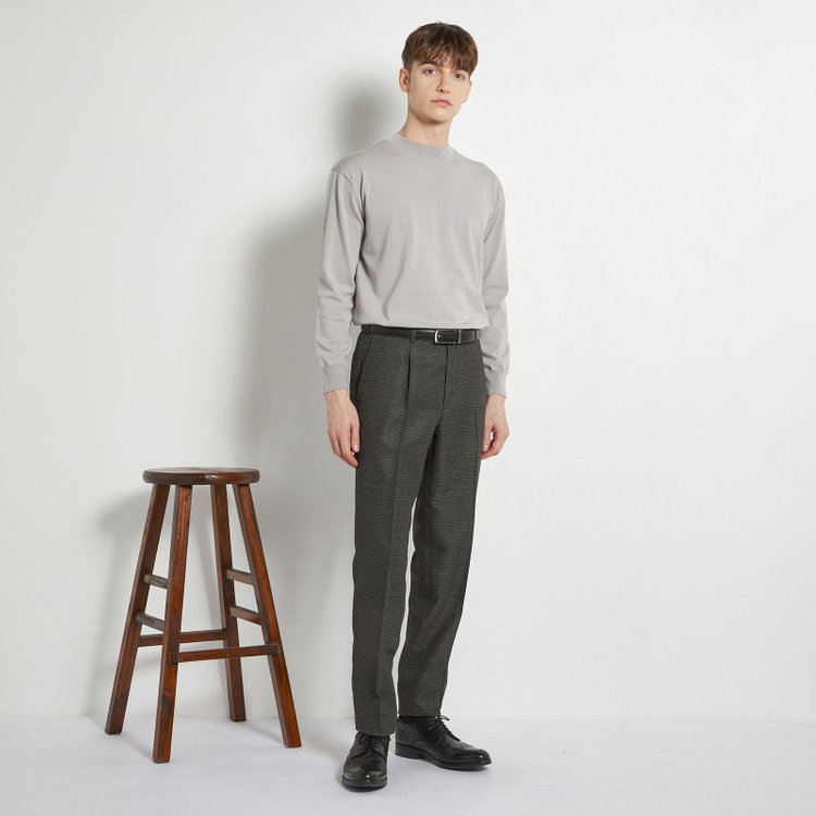 シルバーライン 【5DAYS CLOSET】【RBC】【春夏】1タックテーパードパンツ/カーキ×チェック/ウエストムーブ仕様/4S SUSTAINABILITY&ECOLOGY FABRIC/※裾上げ必要 その他