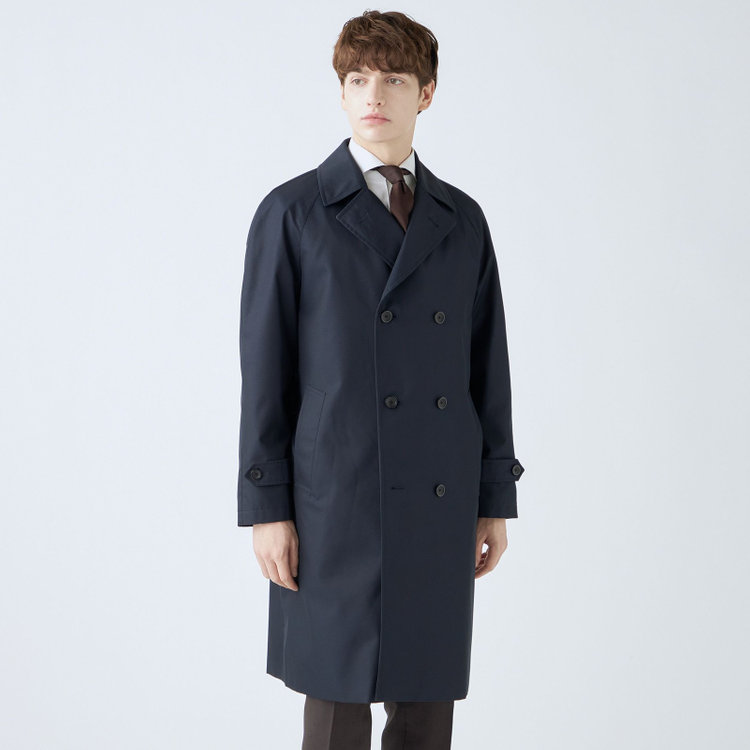 ブラックライン 【発送在庫あり】【SL】コットンブレンド ダブルトレンチベルテッドコート/ネイビー/WATERPROOF ネイビー系(紺)