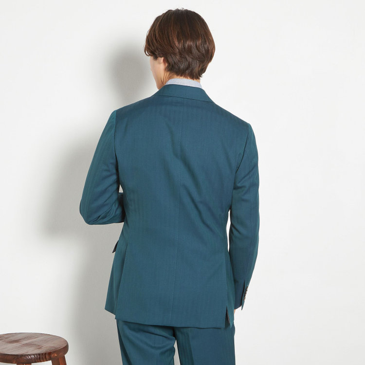 シルバーライン 【CLASSICO TAPERED】【春夏】6釦2掛けダブルスーツ 2タック/グリーン/NEW ZEALAND WOOL MIX/裾直し必要 緑中間
