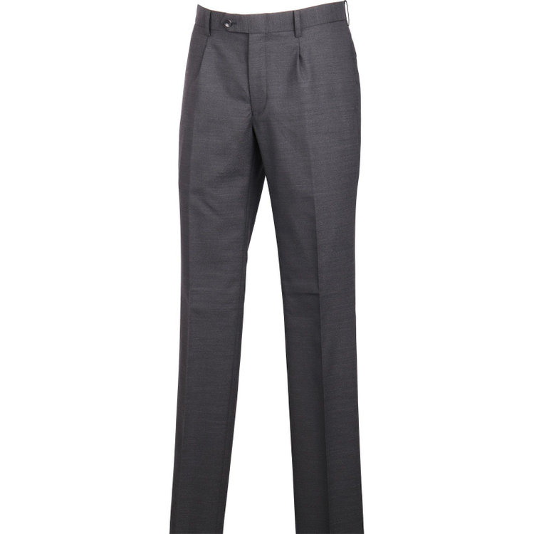 スーツセレクト 【発送在庫あり】【CLASSICO TAPERED】【年間】2釦シングルスリーピーススーツ 1タック/グレー×ソリッド/ストレッチ/NEW ZEALAND WOOL MIX グレー系(灰)