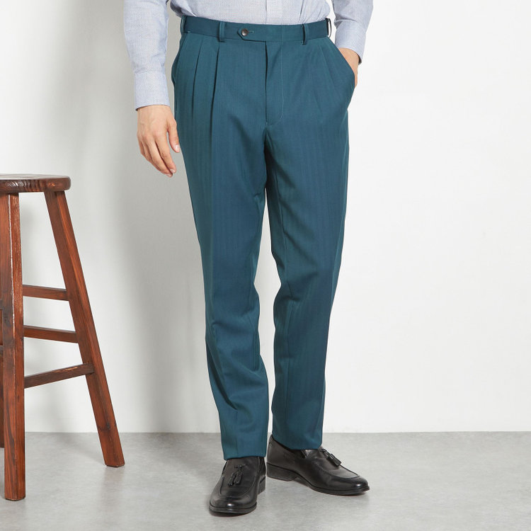 シルバーライン 【CLASSICO TAPERED】【春夏】6釦2掛けダブルスーツ 2タック/グリーン/NEW ZEALAND WOOL MIX/裾直し必要 緑中間