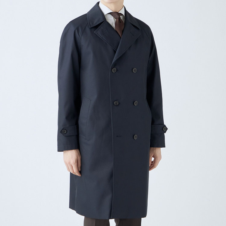 ブラックライン 【発送在庫あり】【SL】コットンブレンド ダブルトレンチベルテッドコート/ネイビー/WATERPROOF ネイビー系(紺)