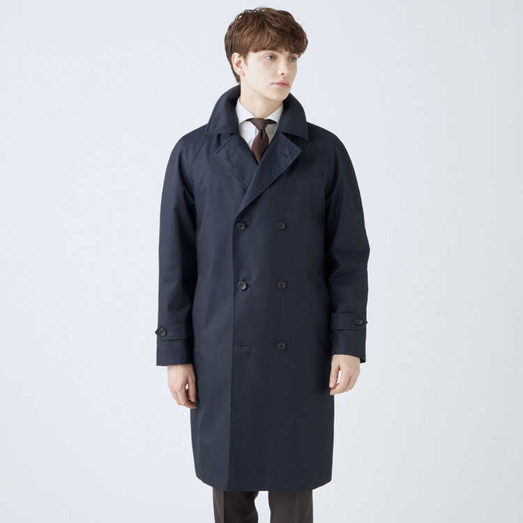 ブラックライン 【発送在庫あり】【SL】コットンブレンド ダブルトレンチベルテッドコート/ネイビー/WATERPROOF ネイビー系(紺)