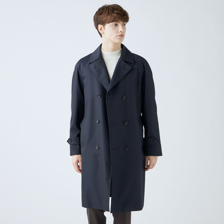 ブラックライン 【発送在庫あり】【SL】コットンブレンド ダブルトレンチベルテッドコート/ネイビー/WATERPROOF ネイビー系(紺)
