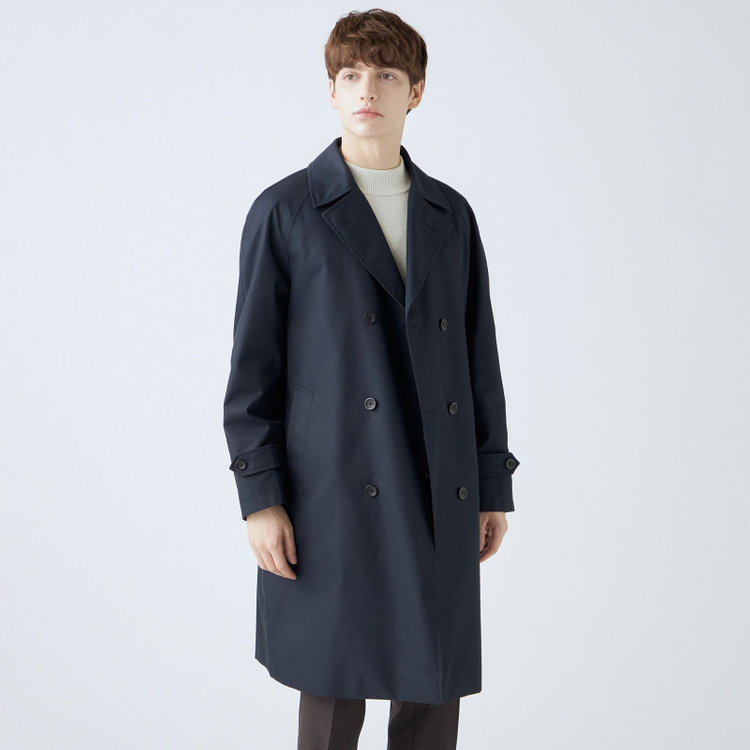 ブラックライン 【発送在庫あり】【SL】コットンブレンド ダブルトレンチベルテッドコート/ネイビー/WATERPROOF ネイビー系(紺)