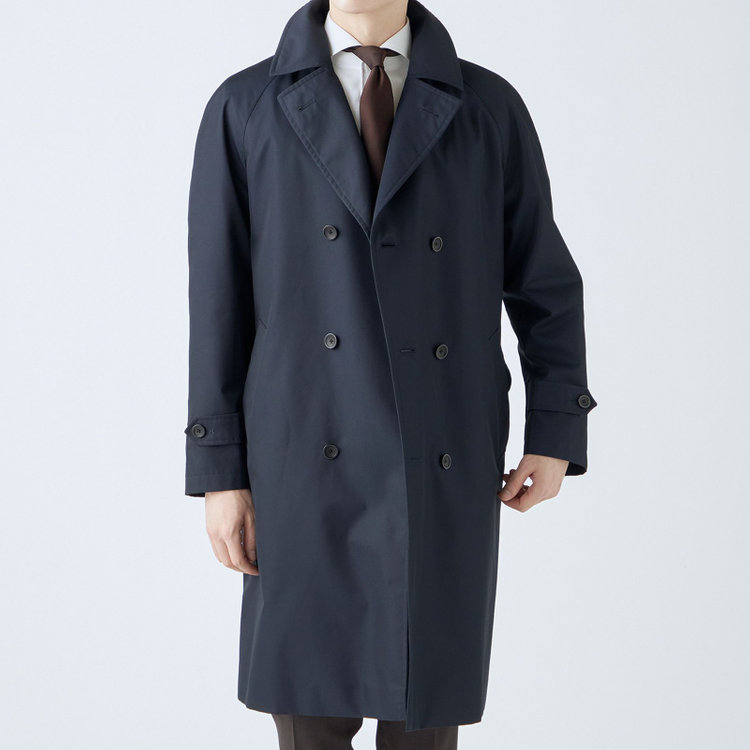 ブラックライン 【発送在庫あり】【SL】コットンブレンド ダブルトレンチベルテッドコート/ネイビー/WATERPROOF ネイビー系(紺)