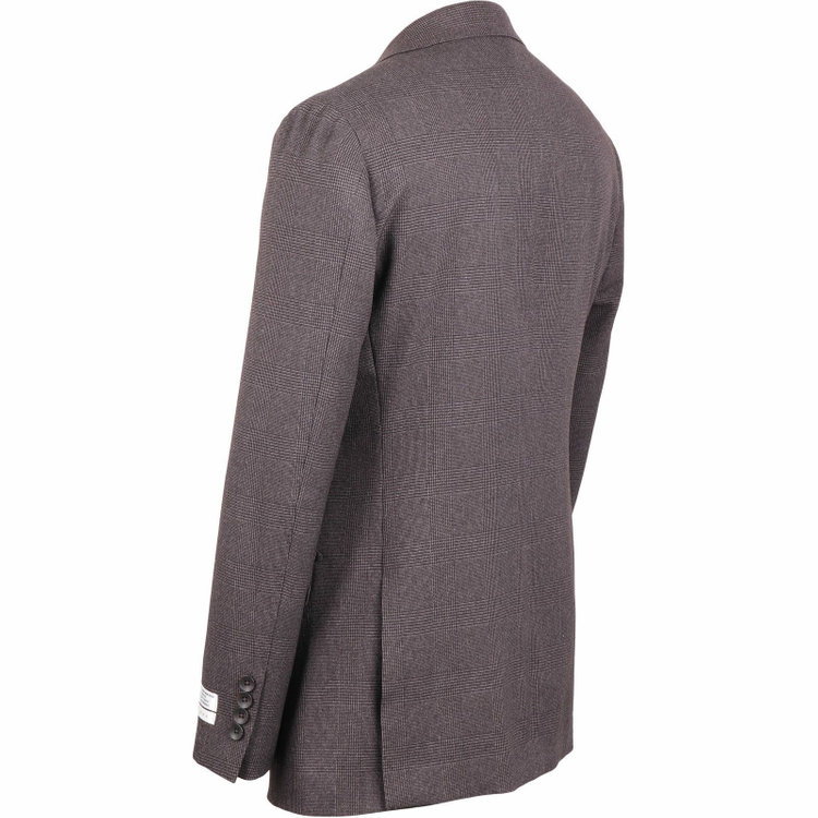 スーツセレクト 【発送在庫あり】【CLASSICO TAPERED】【秋冬】2釦シングルスリーピーススーツ 1タックテーパードパンツ/ブラウン×チェック/ウエストムーブ/4S SUSTAINABILITY&ECOLOGY FABRIC/※パンツ裾上げ済仕様 ブラウン系(茶)