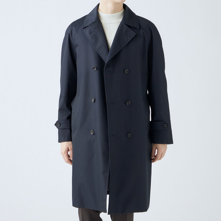 ブラックライン 【発送在庫あり】【SL】コットンブレンド ダブルトレンチベルテッドコート/ネイビー/WATERPROOF ネイビー系(紺)