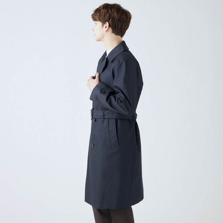 ブラックライン 【発送在庫あり】【SL】コットンブレンド ダブルトレンチベルテッドコート/ネイビー/WATERPROOF ネイビー系(紺)