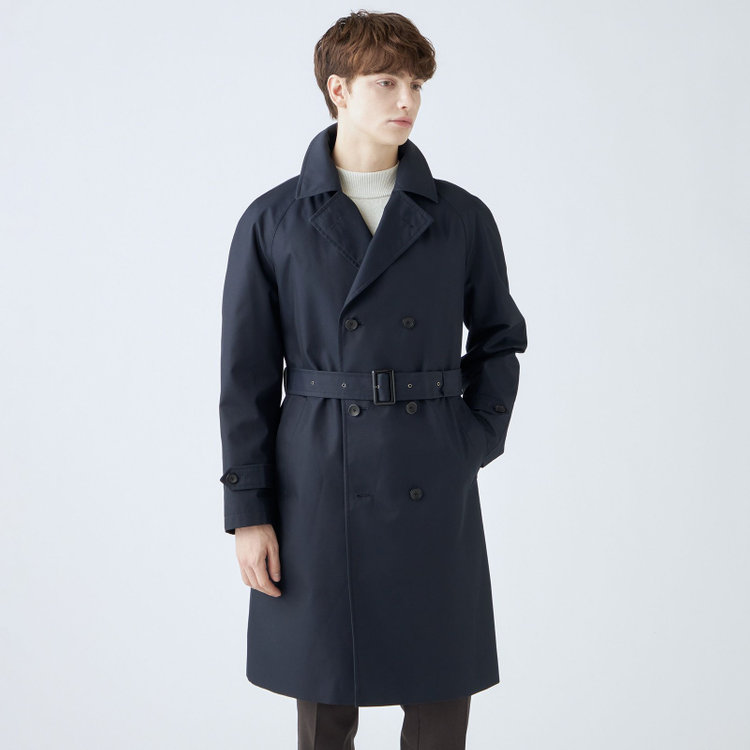 ブラックライン 【発送在庫あり】【SL】コットンブレンド ダブルトレンチベルテッドコート/ネイビー/WATERPROOF ネイビー系(紺)