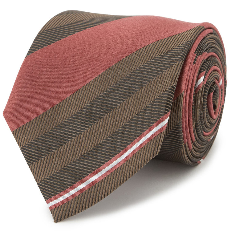 ブラックライン 【BLACK LINE】シルクストライプネクタイ 7.5cm幅/ワイン×ブラウン その他