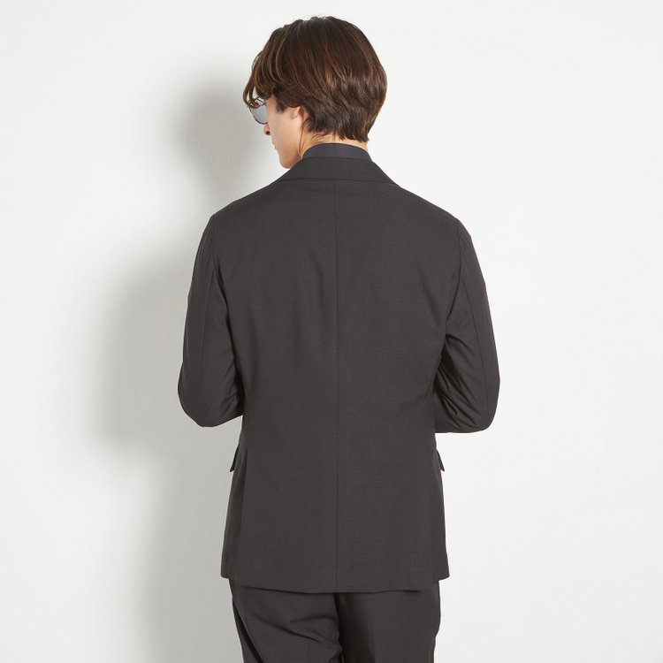 シルバーライン 【RBC】【春夏】2釦シングルスーツ 1タック/ブラック×チェック/ウエストムーブ/4S AIR SUSTAINABILITY&ECOLOGY FABRIC/※パンツ裾上げ済仕様 黒