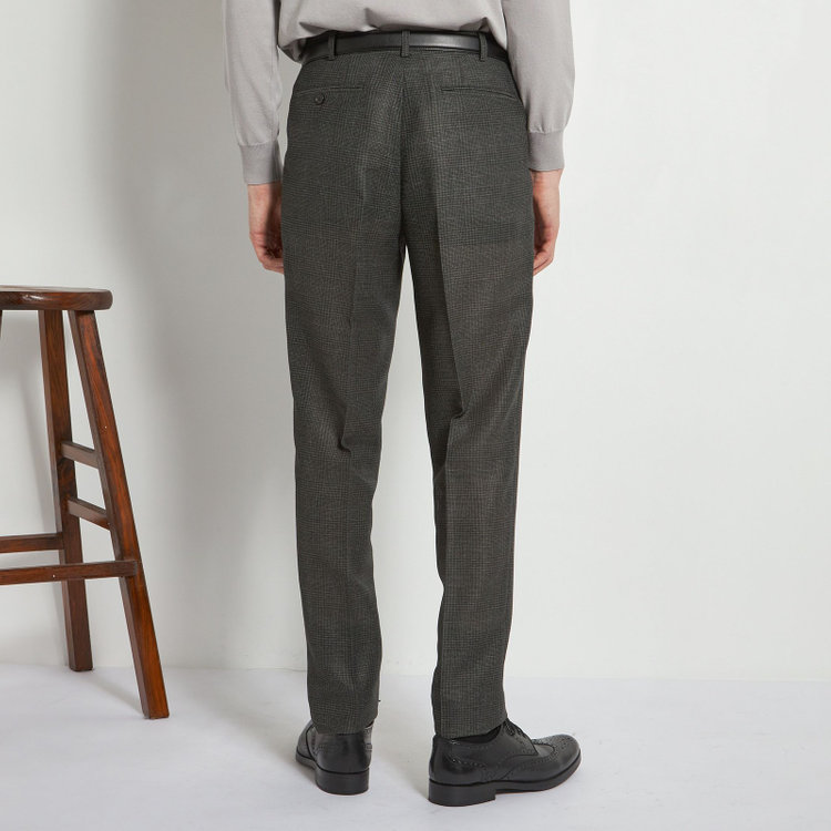 シルバーライン 【5DAYS CLOSET】【RBC】【春夏】1タックテーパードパンツ/カーキ×チェック/ウエストムーブ仕様/4S SUSTAINABILITY&ECOLOGY FABRIC/※裾上げ必要 その他