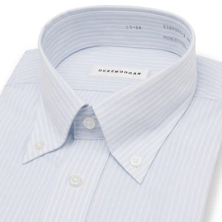 ソノタ 【発送在庫あり】【形態安定】ボタンダウンワイシャツ/ブルー×ホワイトストライプ 紺淡色