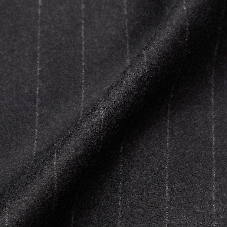 シルバーライン 【CLASSICO TAPERED】【秋冬】3釦段返りシングルスーツ 2タック/ダークグレー×ストライプ/ウエストムーブ/MARZOTTO/※裾上げ必要 グレー濃色