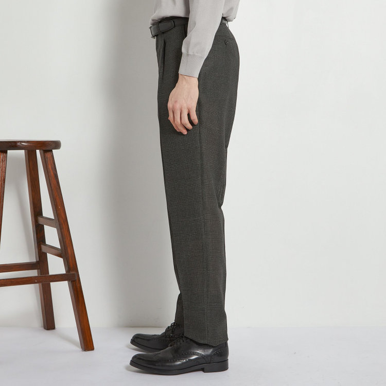 シルバーライン 【5DAYS CLOSET】【RBC】【春夏】1タックテーパードパンツ/カーキ×チェック/ウエストムーブ仕様/4S SUSTAINABILITY&ECOLOGY FABRIC/※裾上げ必要 その他