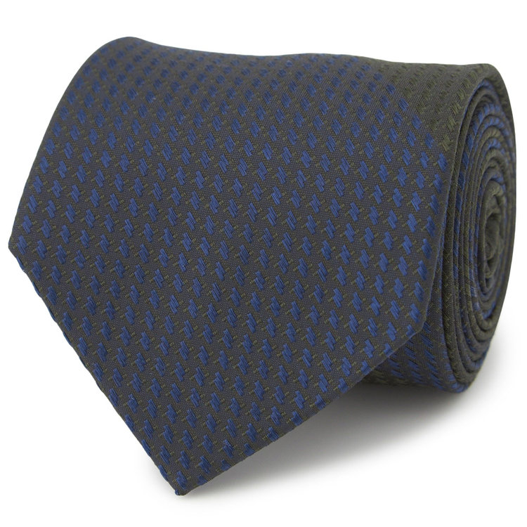 ブラックライン 【BLACK LINE】シルクブレンドストライプネクタイ 7.5cm幅/グリーン×ネイビー その他