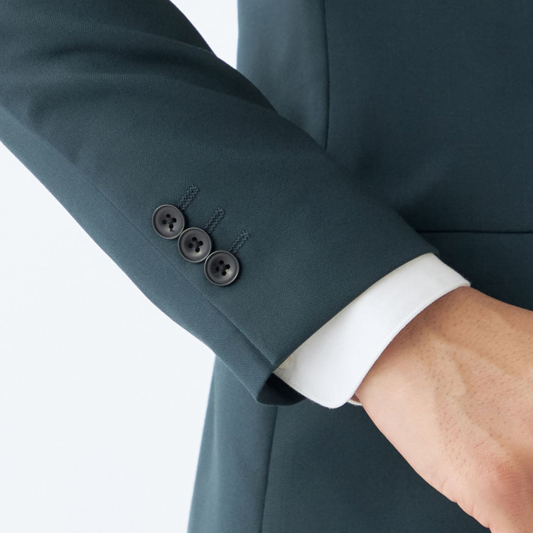 ブラックライン 【発送在庫あり】【SLIM TAPERED_2】【春夏】2釦シングルスーツ 0タック/グリーン×ソリッド/ウエストムーブ/REDA ACTIVE/NEW ZEALAND WOOL MERINO/SHOWER CLEAN/※裾上げ必要 緑濃色