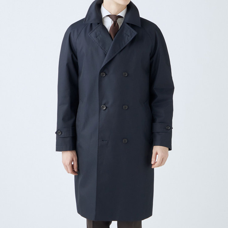 ブラックライン 【発送在庫あり】【SL】コットンブレンド ダブルトレンチベルテッドコート/ネイビー/WATERPROOF ネイビー系(紺)