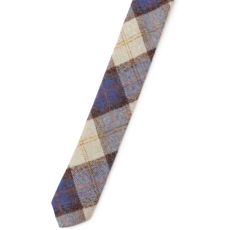 シルバーライン 【SILVER LINE】コットンチェックネクタイ 8.0cm幅/ブラウン×ベージュ×パープル その他