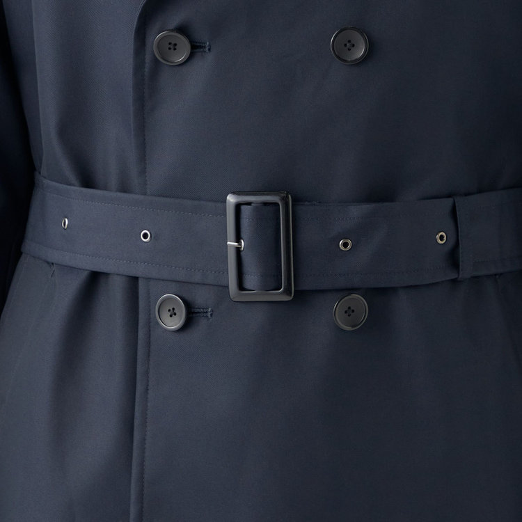 ブラックライン 【発送在庫あり】【SL】コットンブレンド ダブルトレンチベルテッドコート/ネイビー/WATERPROOF ネイビー系(紺)