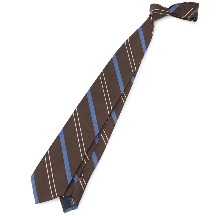 シルバーライン 【SILVER LINE】シルクストライプネクタイ 8.0cm幅/ブラウン その他