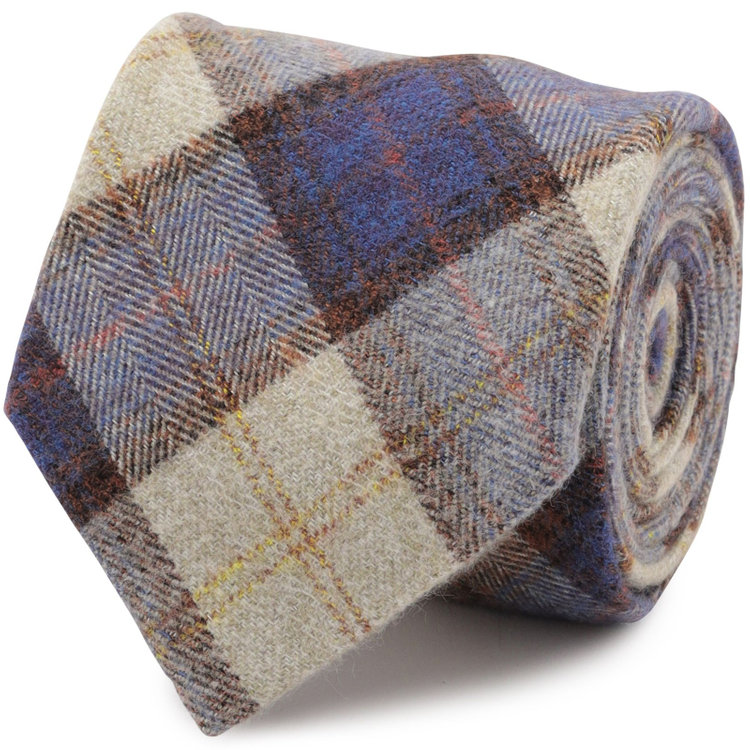 シルバーライン 【SILVER LINE】コットンチェックネクタイ 8.0cm幅/ブラウン×ベージュ×パープル その他