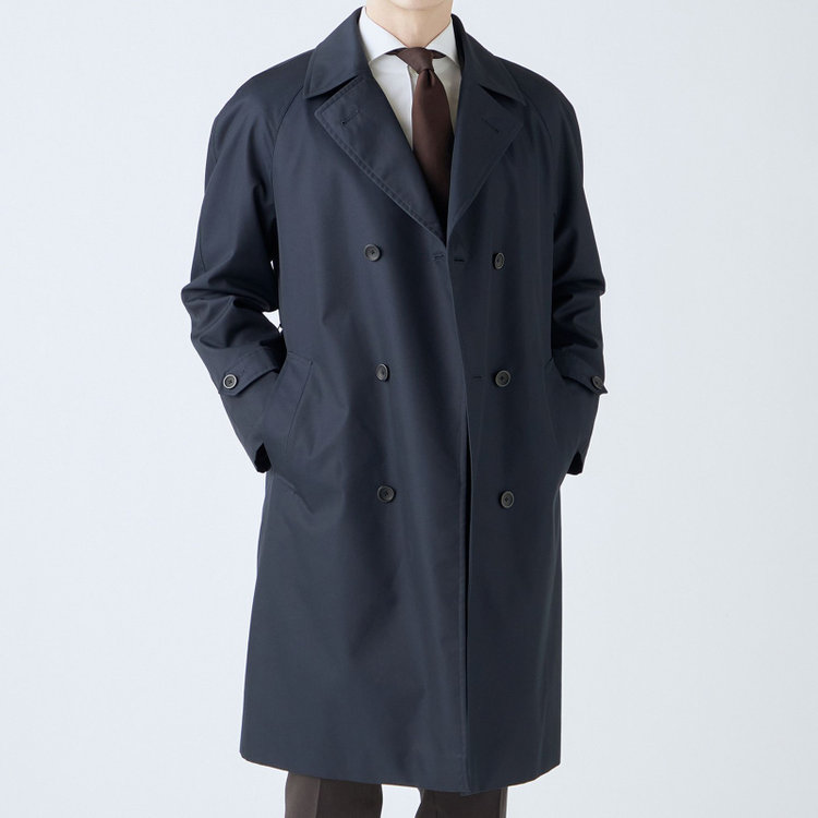 ブラックライン 【発送在庫あり】【SL】コットンブレンド ダブルトレンチベルテッドコート/ネイビー/WATERPROOF ネイビー系(紺)