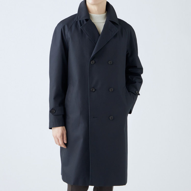 ブラックライン 【発送在庫あり】【SL】コットンブレンド ダブルトレンチベルテッドコート/ネイビー/WATERPROOF ネイビー系(紺)