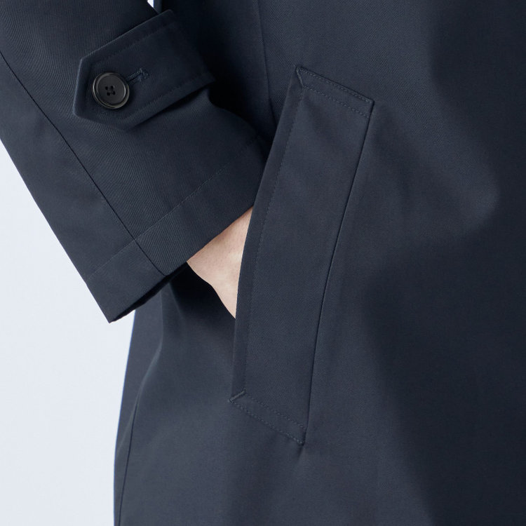 ブラックライン 【発送在庫あり】【SL】コットンブレンド ダブルトレンチベルテッドコート/ネイビー/WATERPROOF ネイビー系(紺)