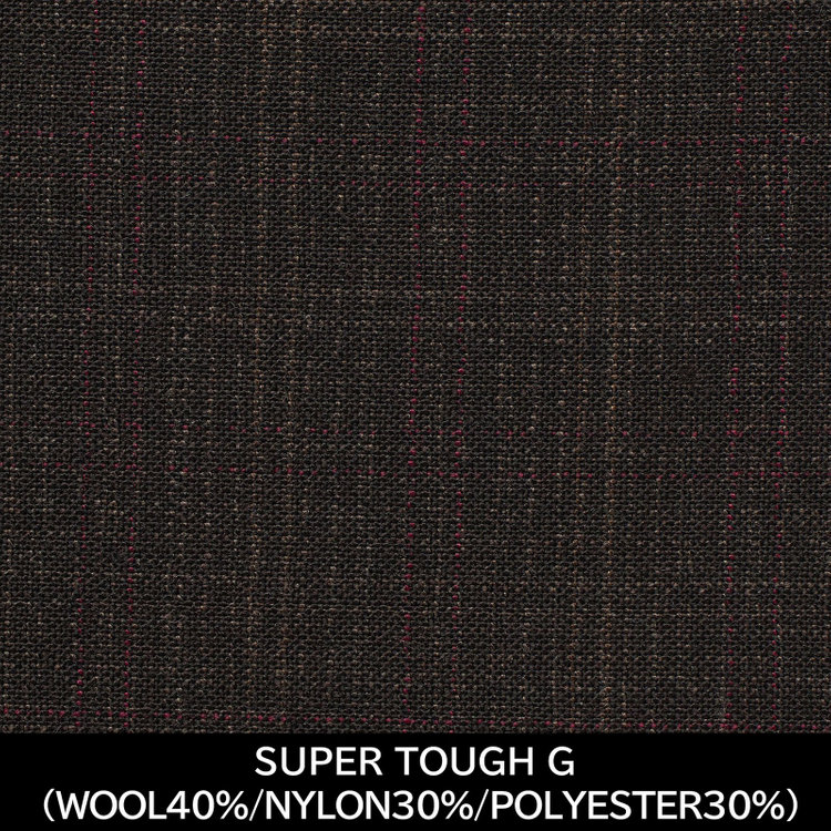スーツセレクト 【国内縫製】【MEN'S】【パターンオーダー】【SLIM TAPERED】【春夏】スーツ/ブラウン/SUPER TOUGH G (WOOL40%/NYLON30%/POLYESTER30%) 茶濃色