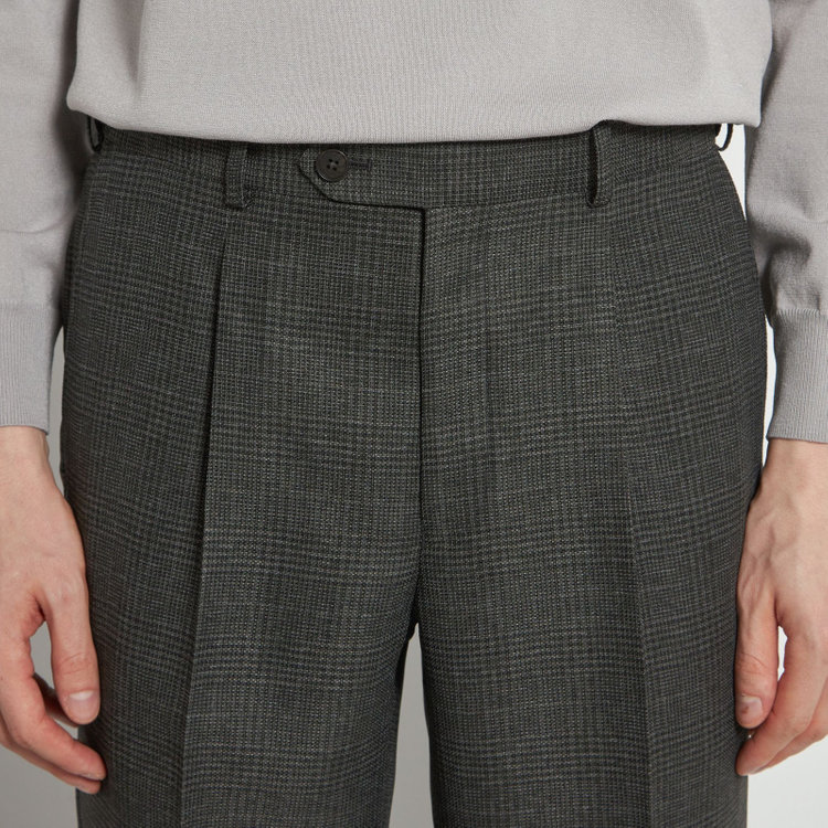 シルバーライン 【5DAYS CLOSET】【RBC】【春夏】1タックテーパードパンツ/カーキ×チェック/ウエストムーブ仕様/4S SUSTAINABILITY&ECOLOGY FABRIC/※裾上げ必要 その他