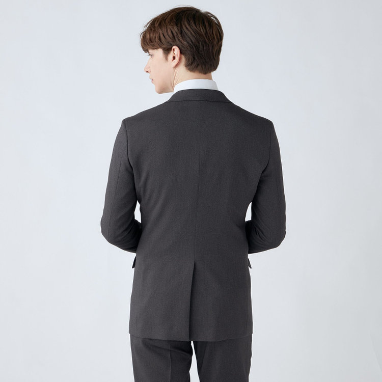 ブラックライン 【SLIM TAPERED_2】【年間】2釦シングルスーツ 0タック/グレー/ウエストシャーリング/4S/※パンツ裾上げ済仕様 グレー濃色
