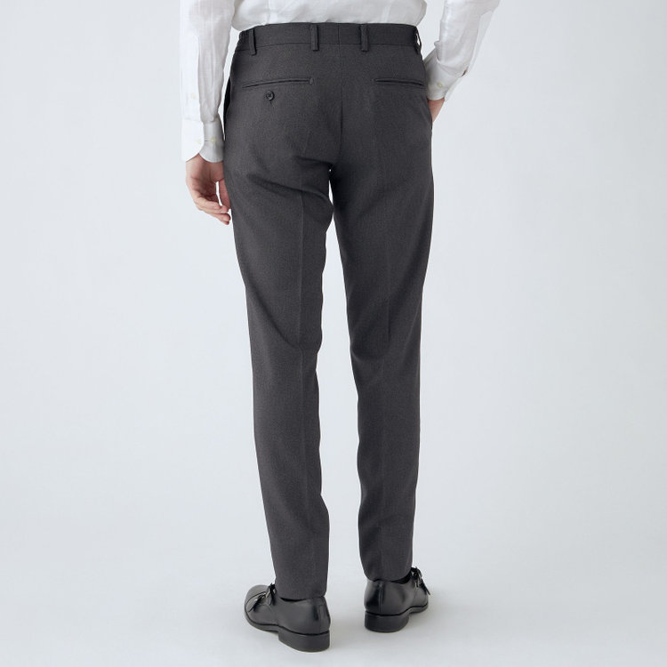 ブラックライン 【SLIM TAPERED_2】【年間】2釦シングルスーツ 0タック/グレー/ウエストシャーリング/4S/※パンツ裾上げ済仕様 グレー濃色
