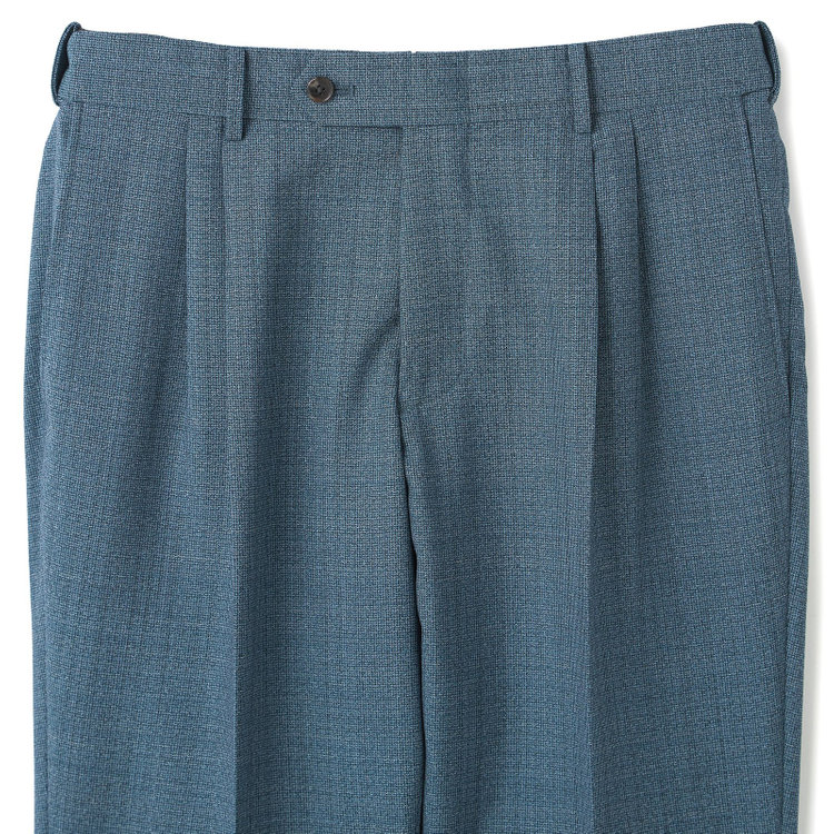 シルバーライン 【CLASSICO TAPERED】【春夏】3釦段返りシングルスーツ 2タック/ネイビーグリーン/パッチポケット/ウエストムーブ/MARZOTTO/※裾上げ必要 緑中間