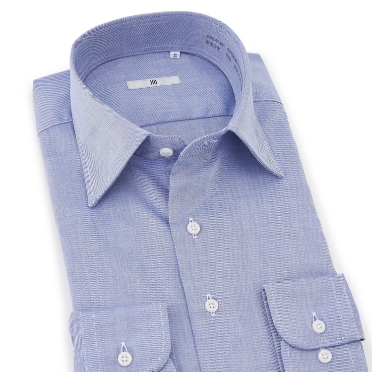 シルバーライン 【SILVER LINE】【形態安定】ワイドドレスワイシャツ/ブルー 青中間