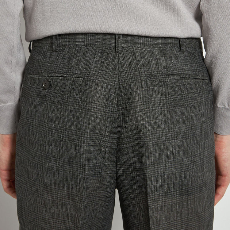 シルバーライン 【5DAYS CLOSET】【RBC】【春夏】1タックテーパードパンツ/カーキ×チェック/ウエストムーブ仕様/4S SUSTAINABILITY&ECOLOGY FABRIC/※裾上げ必要 その他