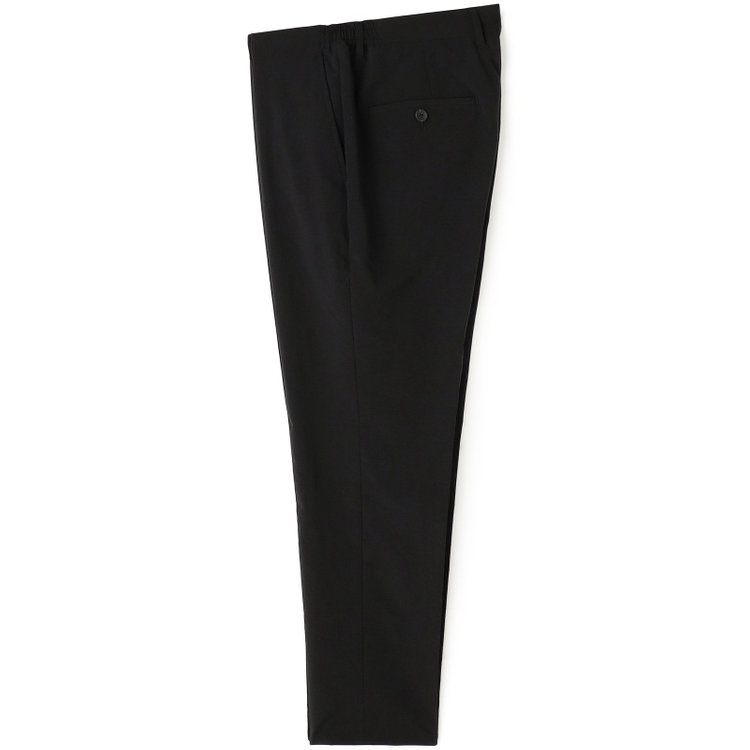 【BLACK LINE】【春夏】0タックテーパードパンツ/ブラック/ドローコード/ウエストシャーリング/※裾上げ済仕様