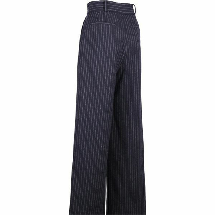 ブラックライン 【WEB限定/OUTLET】【SL】【秋冬】ワイドパンツ/ネイビー×チョークストライプ/先染ホームスパン ネイビー系(紺)