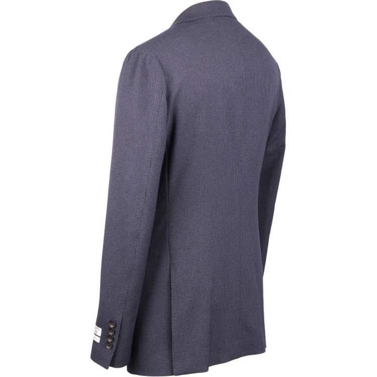 スーツセレクト 【発送在庫あり】【CLASSICO TAPERED】【秋冬】コーディネートパンツ付き/2釦シングルスーツ 1タック/ネイビー×ハウンドトゥース+グレーソリッドパンツ/ウエストムーブ/※パンツ裾上げ済仕様 ネイビー系(紺)