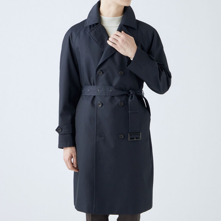 ブラックライン 【発送在庫あり】【SL】コットンブレンド ダブルトレンチベルテッドコート/ネイビー/WATERPROOF ネイビー系(紺)