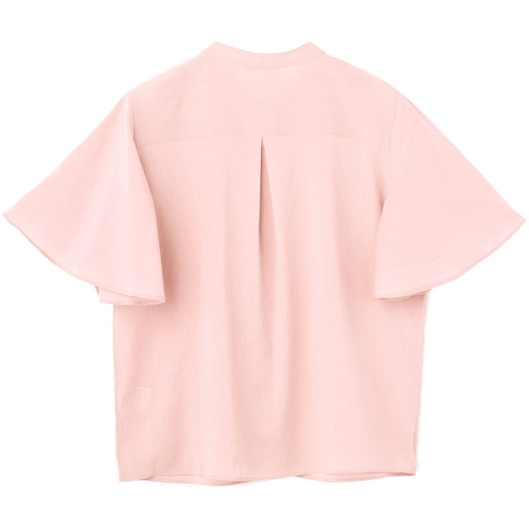 シルバーライン 【半袖】バンドカラーブラウス/ピンク/「ストレッチ」「通気性」「吸水・速乾」「環境負荷軽減」 赤淡色