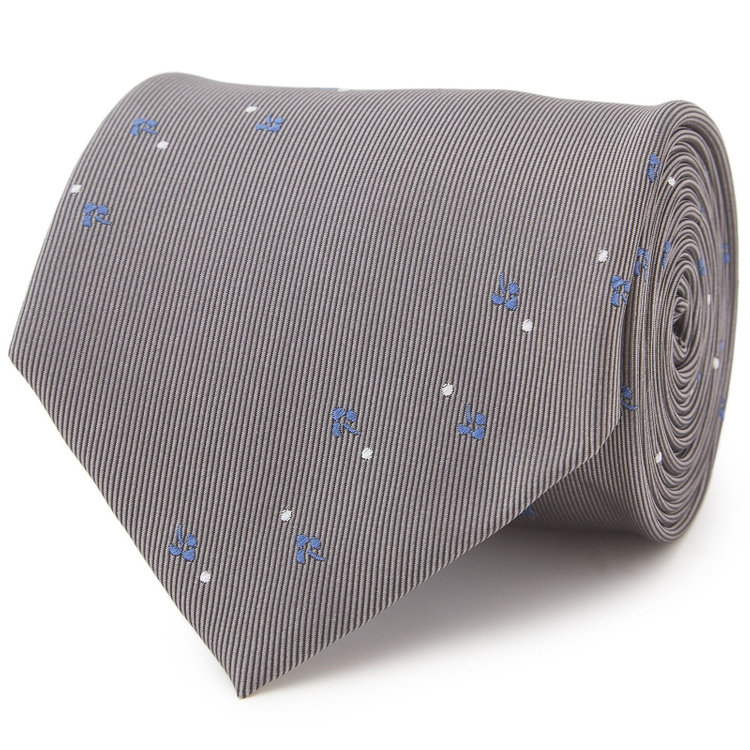 シルバーライン 【SILVER LINE】シルクブレンド小紋ネクタイ 8.0cm幅/グレー その他