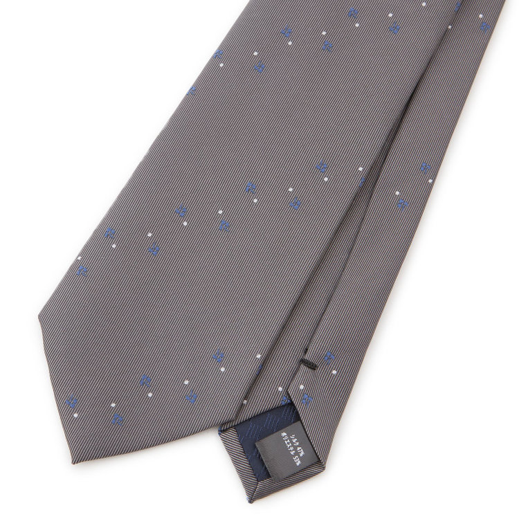 シルバーライン 【SILVER LINE】シルクブレンド小紋ネクタイ 8.0cm幅/グレー その他
