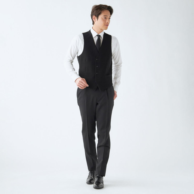 ブラックライン 【BL】【年間】リバーシブルジレ(ベスト)/ブラック×ソリッド＆グレー×ソリッド/4S 黒