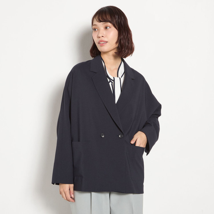 シルバーライン 【SILVER LINE】【春夏】2釦1掛けダブルジャケット/ネイビー/ウォッシャブル/4S SUSTAINABILITY&ECOLOGY FABRIC/Naturemier 紺濃色