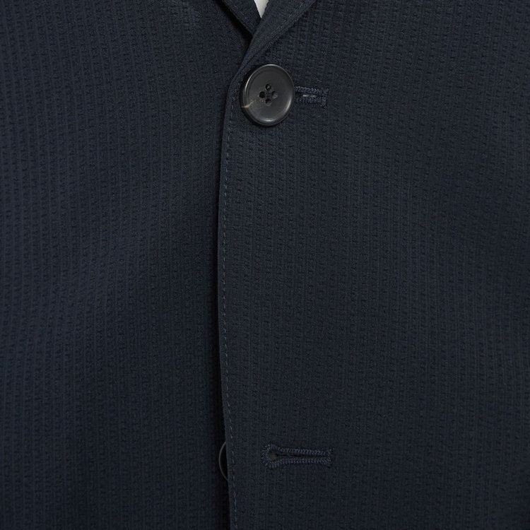 ソノタ 【発送在庫あり】【BLACK LINE】【春夏】2釦シングルジャケット/ネイビー×シアサッカー 紺中間