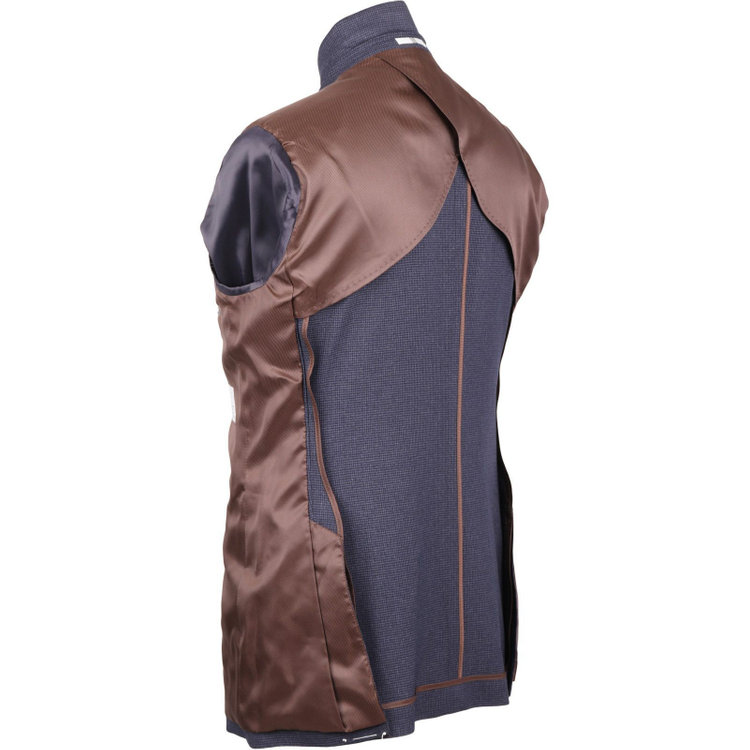 スーツセレクト 【発送在庫あり】【CLASSICO TAPERED】【秋冬】コーディネートパンツ付き/2釦シングルスーツ 1タック/ネイビー×ハウンドトゥース+グレーソリッドパンツ/ウエストムーブ/※パンツ裾上げ済仕様 ネイビー系(紺)